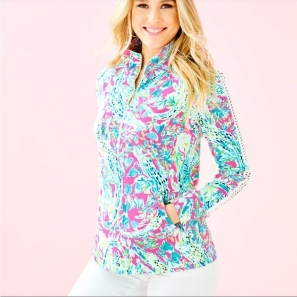 Lilly Pulitzer Skipper Popver Multi Snap Back Sz S EUC - Picture 1 of 10